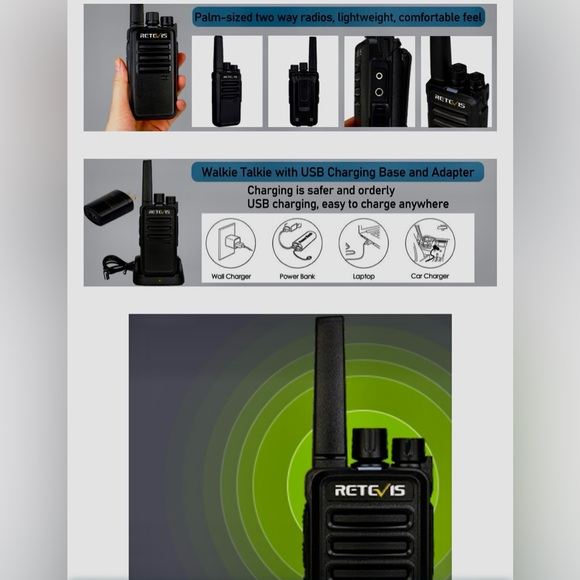 🔥Retevis RT68 Two-Way Radios - Wide Range, 2 Walkie Talkies🔥 NIB - Picture 5 of 10